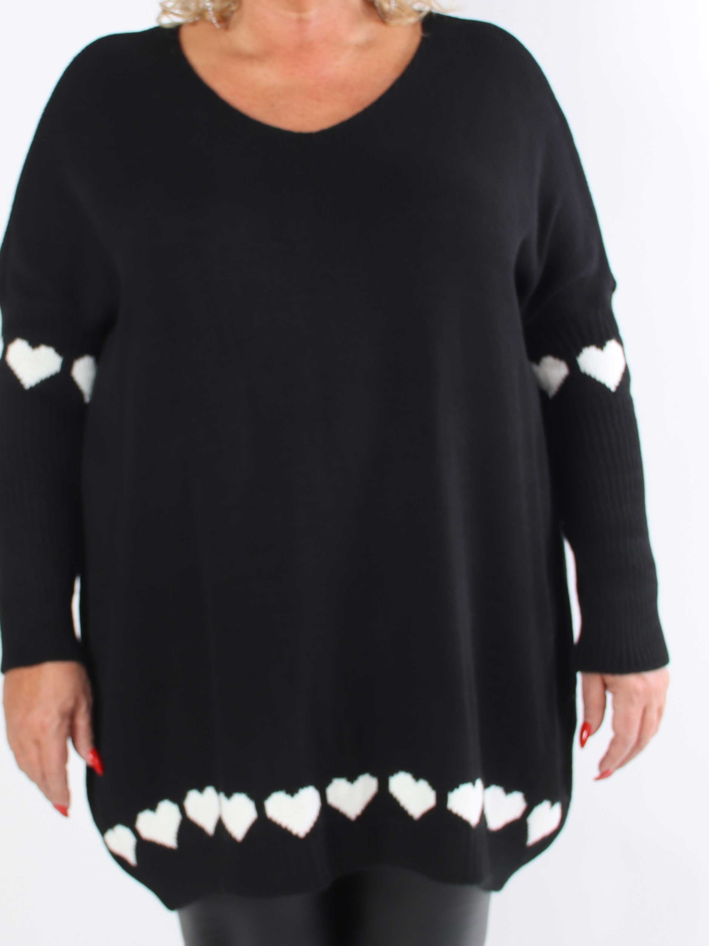 Katerina - Plus size strik med søde hjertedetaljer